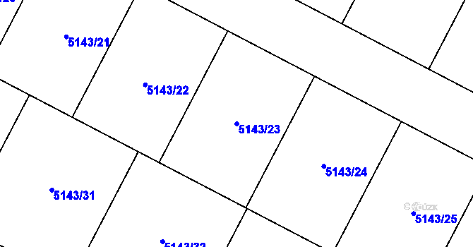 Parcela st. 5143/23 v KÚ Jevíčko-předměstí, Katastrální mapa