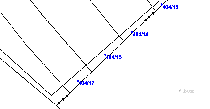 Parcela st. 484/15 v KÚ Jeviněves, Katastrální mapa