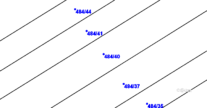 Parcela st. 484/40 v KÚ Jeviněves, Katastrální mapa