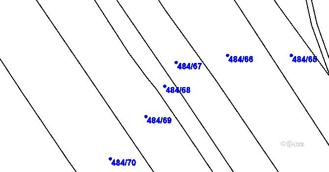 Parcela st. 484/68 v KÚ Jeviněves, Katastrální mapa