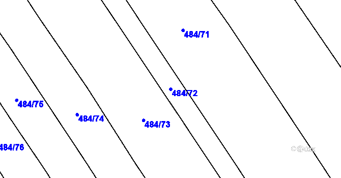 Parcela st. 484/72 v KÚ Jeviněves, Katastrální mapa