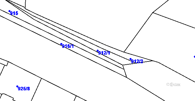 Parcela st. 912/1 v KÚ Jevišovice, Katastrální mapa