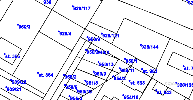 Parcela st. 944/1 v KÚ Jevišovice, Katastrální mapa