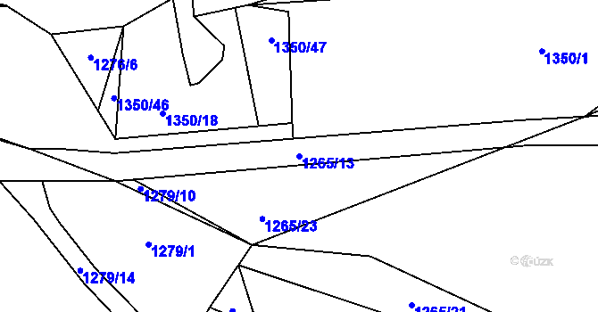 Parcela st. 1265/13 v KÚ Jevišovice, Katastrální mapa