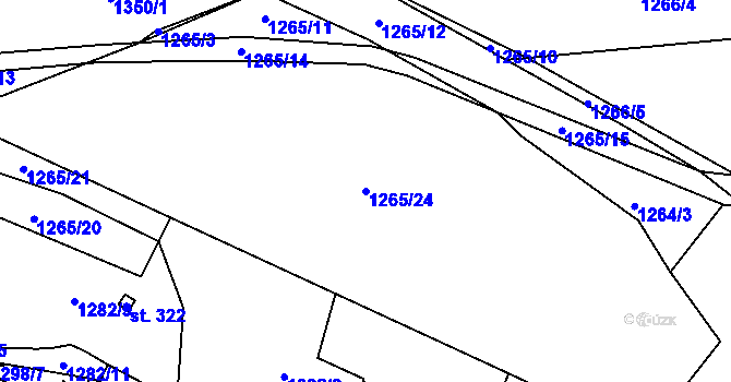 Parcela st. 1265/24 v KÚ Jevišovice, Katastrální mapa