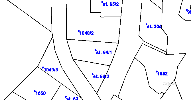 Parcela st. 64/1 v KÚ Jevišovice, Katastrální mapa