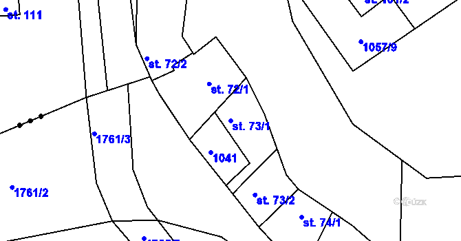 Parcela st. 73/1 v KÚ Jevišovice, Katastrální mapa