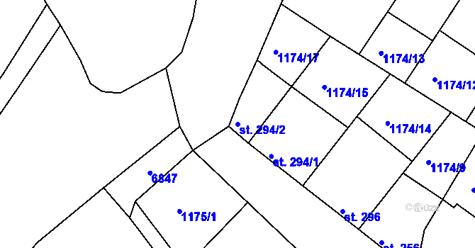 Parcela st. 294/2 v KÚ Jevišovice, Katastrální mapa