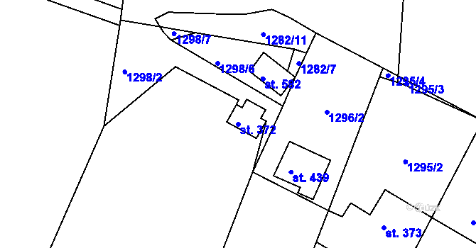 Parcela st. 372 v KÚ Jevišovice, Katastrální mapa