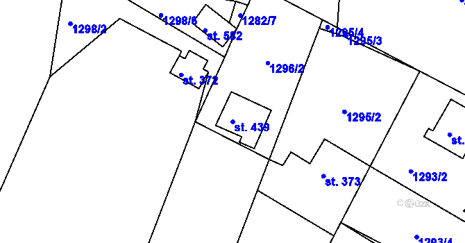 Parcela st. 439 v KÚ Jevišovice, Katastrální mapa