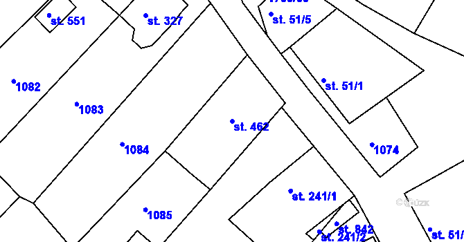 Parcela st. 462 v KÚ Jevišovice, Katastrální mapa
