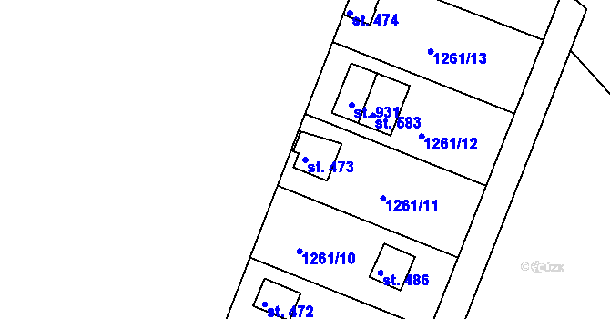 Parcela st. 473 v KÚ Jevišovice, Katastrální mapa