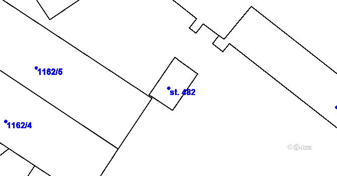 Parcela st. 482 v KÚ Jevišovice, Katastrální mapa
