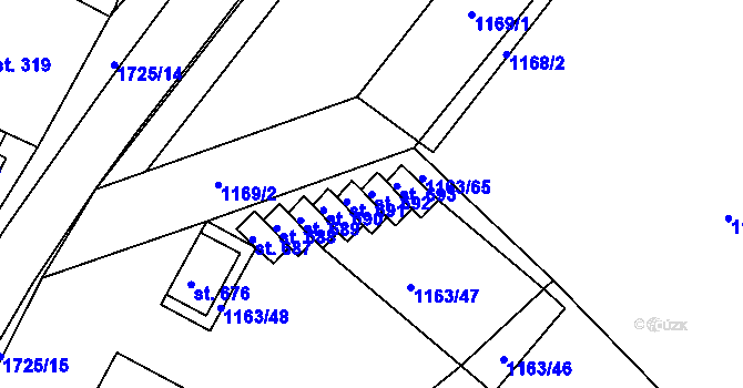 Parcela st. 692 v KÚ Jevišovice, Katastrální mapa