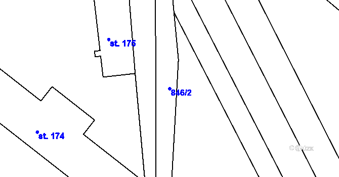 Parcela st. 846/2 v KÚ Jevišovice, Katastrální mapa