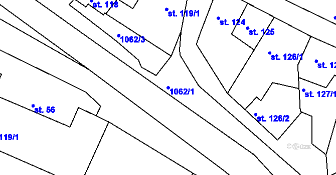 Parcela st. 1062/1 v KÚ Jevišovice, Katastrální mapa