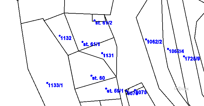 Parcela st. 1131 v KÚ Jevišovice, Katastrální mapa