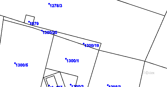 Parcela st. 1300/19 v KÚ Jevišovice, Katastrální mapa