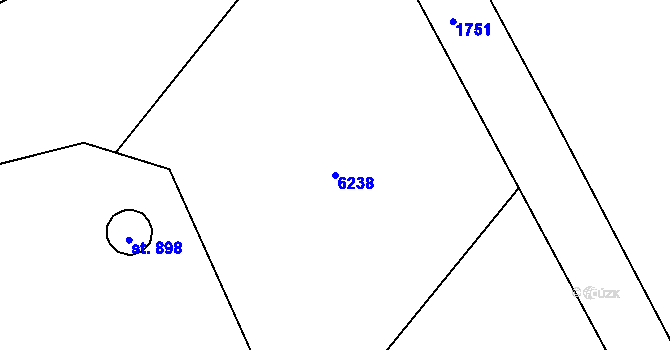 Parcela st. 6238 v KÚ Jevišovice, Katastrální mapa