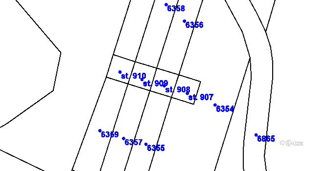 Parcela st. 908 v KÚ Jevišovice, Katastrální mapa