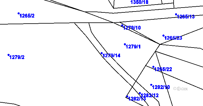 Parcela st. 1279/14 v KÚ Jevišovice, Katastrální mapa