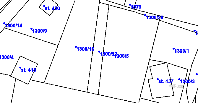 Parcela st. 1300/22 v KÚ Jevišovice, Katastrální mapa
