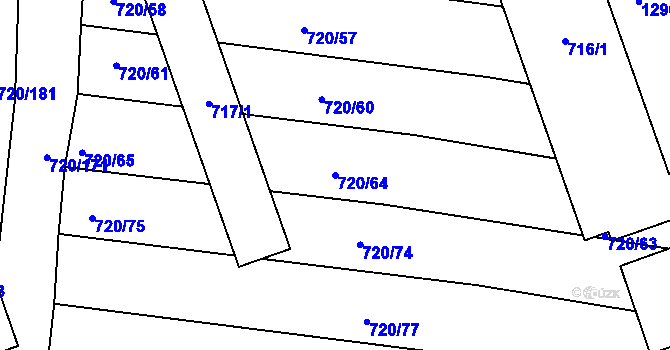 Parcela st. 720/64 v KÚ Jevišovka, Katastrální mapa