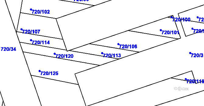 Parcela st. 720/113 v KÚ Jevišovka, Katastrální mapa