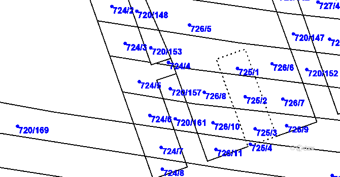 Parcela st. 720/157 v KÚ Jevišovka, Katastrální mapa