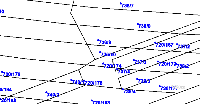 Parcela st. 736/10 v KÚ Jevišovka, Katastrální mapa