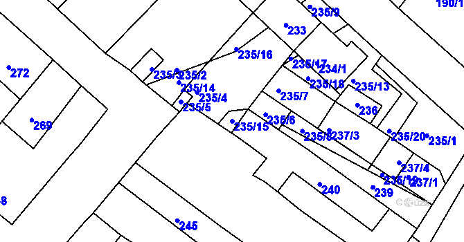 Parcela st. 235/15 v KÚ Jevišovka, Katastrální mapa