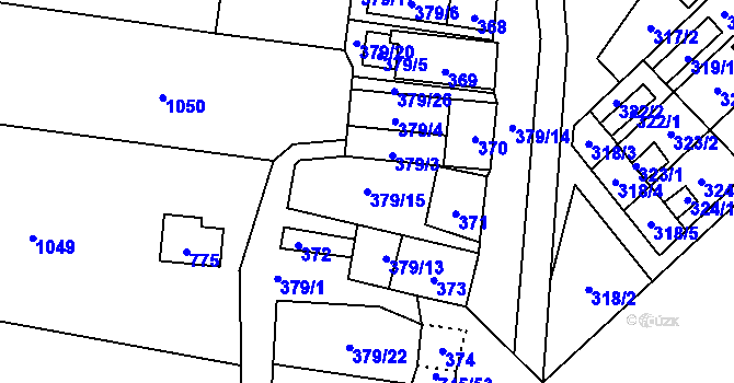 Parcela st. 379/15 v KÚ Jevišovka, Katastrální mapa