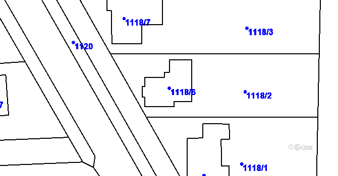 Parcela st. 1118/6 v KÚ Jevišovka, Katastrální mapa