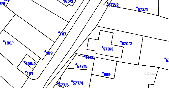Parcela st. 12/33 v KÚ Jevišovka, Katastrální mapa