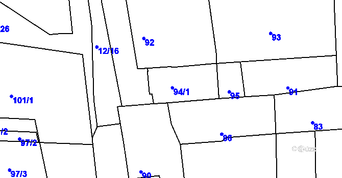 Parcela st. 94 v KÚ Jevišovka, Katastrální mapa