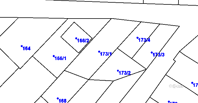Parcela st. 173/1 v KÚ Jevišovka, Katastrální mapa