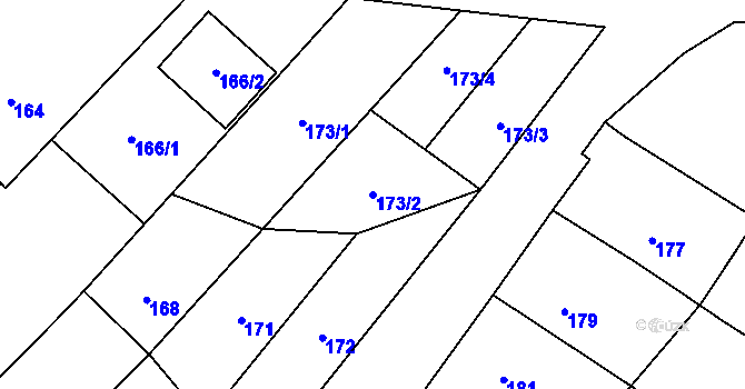 Parcela st. 173/2 v KÚ Jevišovka, Katastrální mapa