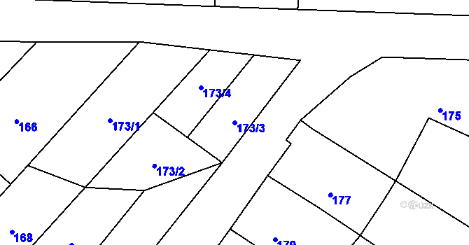 Parcela st. 173/3 v KÚ Jevišovka, Katastrální mapa