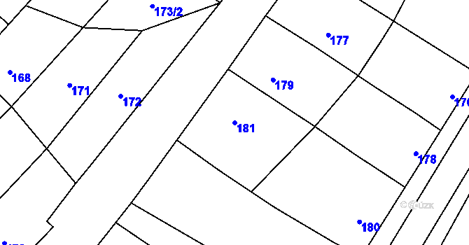Parcela st. 181 v KÚ Jevišovka, Katastrální mapa