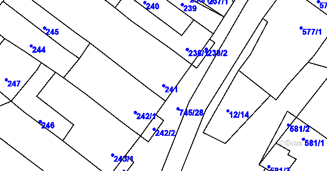 Parcela st. 241 v KÚ Jevišovka, Katastrální mapa