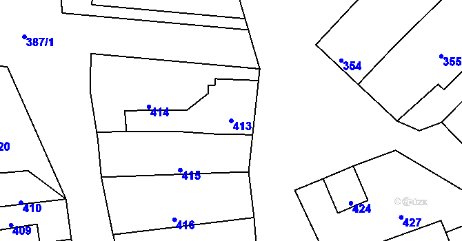 Parcela st. 413 v KÚ Jevišovka, Katastrální mapa