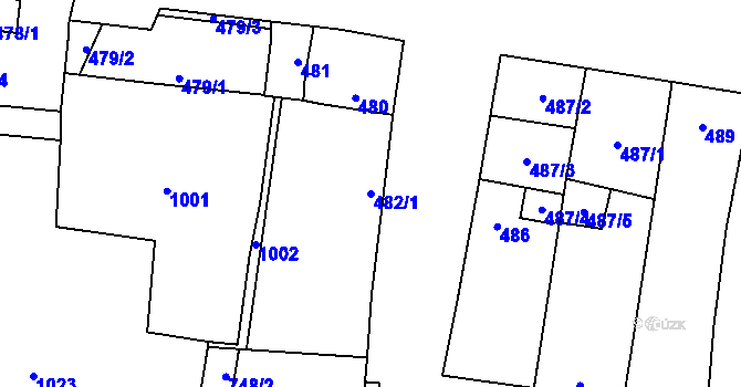 Parcela st. 482/1 v KÚ Jevišovka, Katastrální mapa
