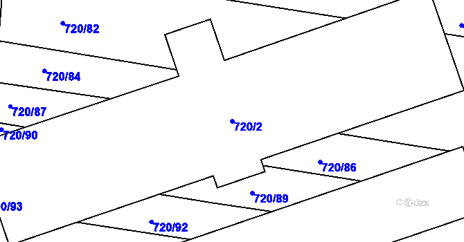 Parcela st. 720/2 v KÚ Jevišovka, Katastrální mapa