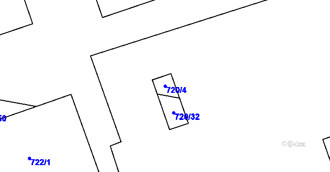 Parcela st. 720/4 v KÚ Jevišovka, Katastrální mapa