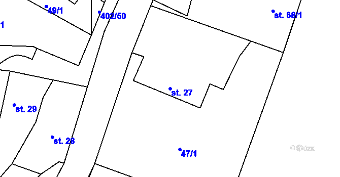 Parcela st. 27 v KÚ Jezbořice, Katastrální mapa