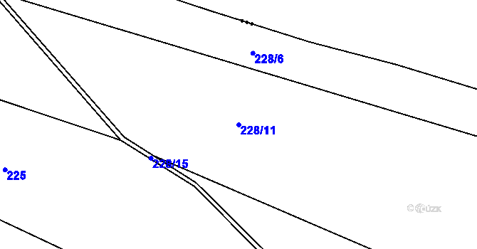 Parcela st. 228/11 v KÚ Jezbořice, Katastrální mapa