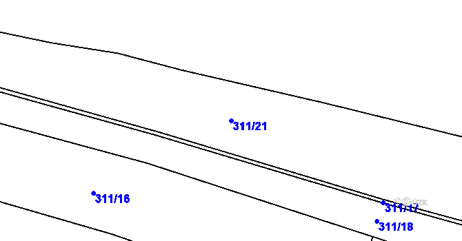 Parcela st. 311/21 v KÚ Jezbořice, Katastrální mapa