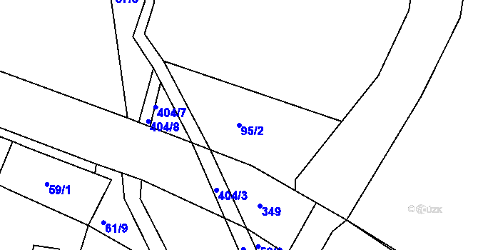 Parcela st. 95/2 v KÚ Jezbořice, Katastrální mapa