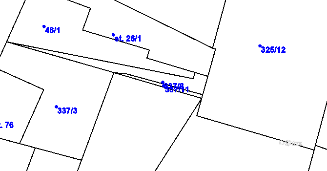 Parcela st. 337/11 v KÚ Jezbořice, Katastrální mapa