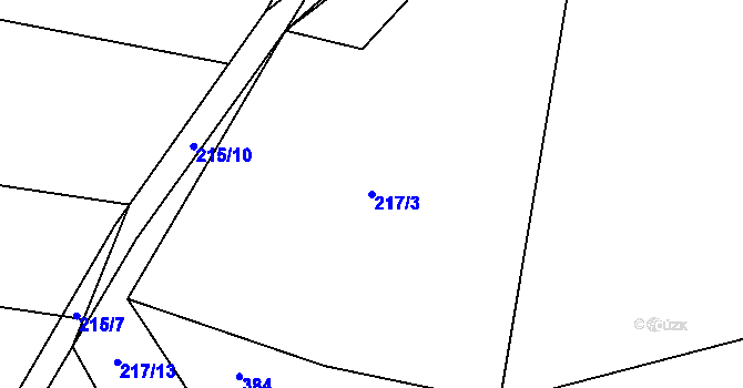 Parcela st. 217/3 v KÚ Jezdkovice, Katastrální mapa